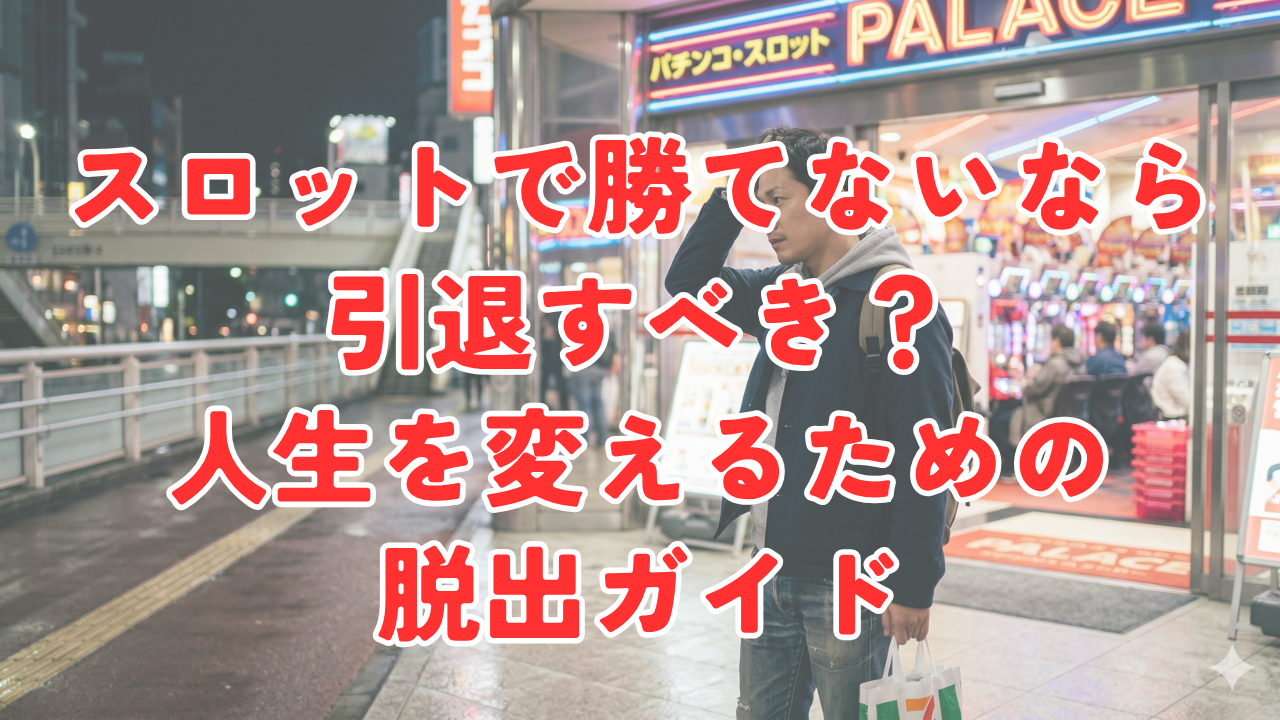 スロットで勝てないなら引退すべき？人生を変えるための脱出ガイド