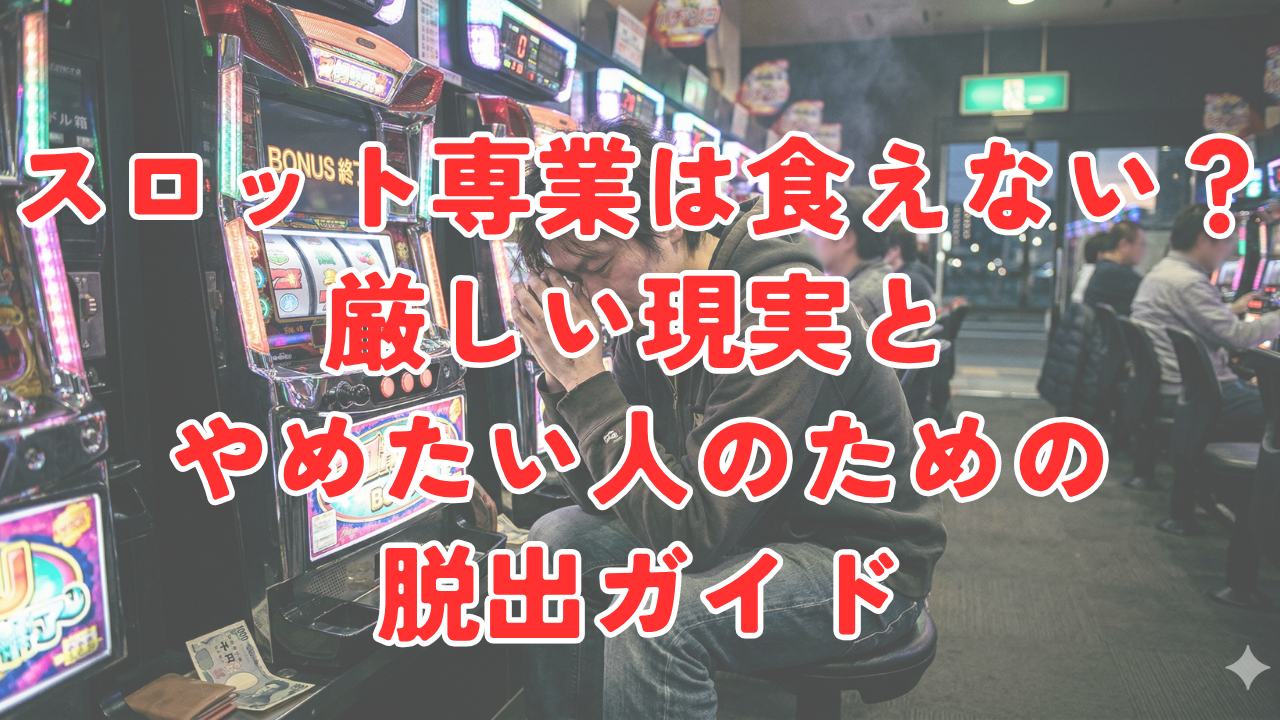 スロット専業は食えない？厳しい現実とやめたい人のための脱出ガイド