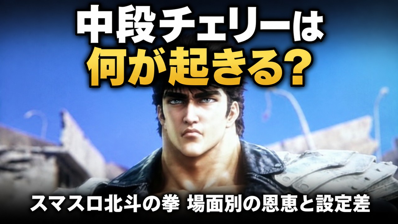 スマスロ北斗の拳の中段チェリーは何が起きる？通常時・BB中・確定画面の恩恵と設定差を実機画像で解説